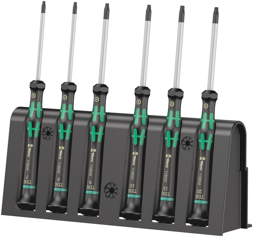 Wera Tools - 2067/6 TORX® BO Screwdriver set and rack for electronic applications
