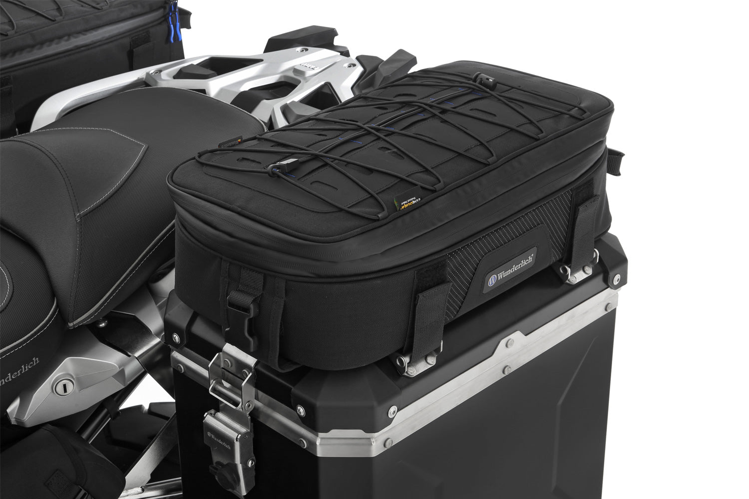 Our fitted BagPacker II case top bags attach to the side cases.