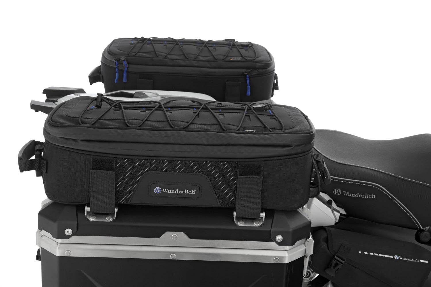 Our fitted BagPacker II case top bags attach to the side cases.