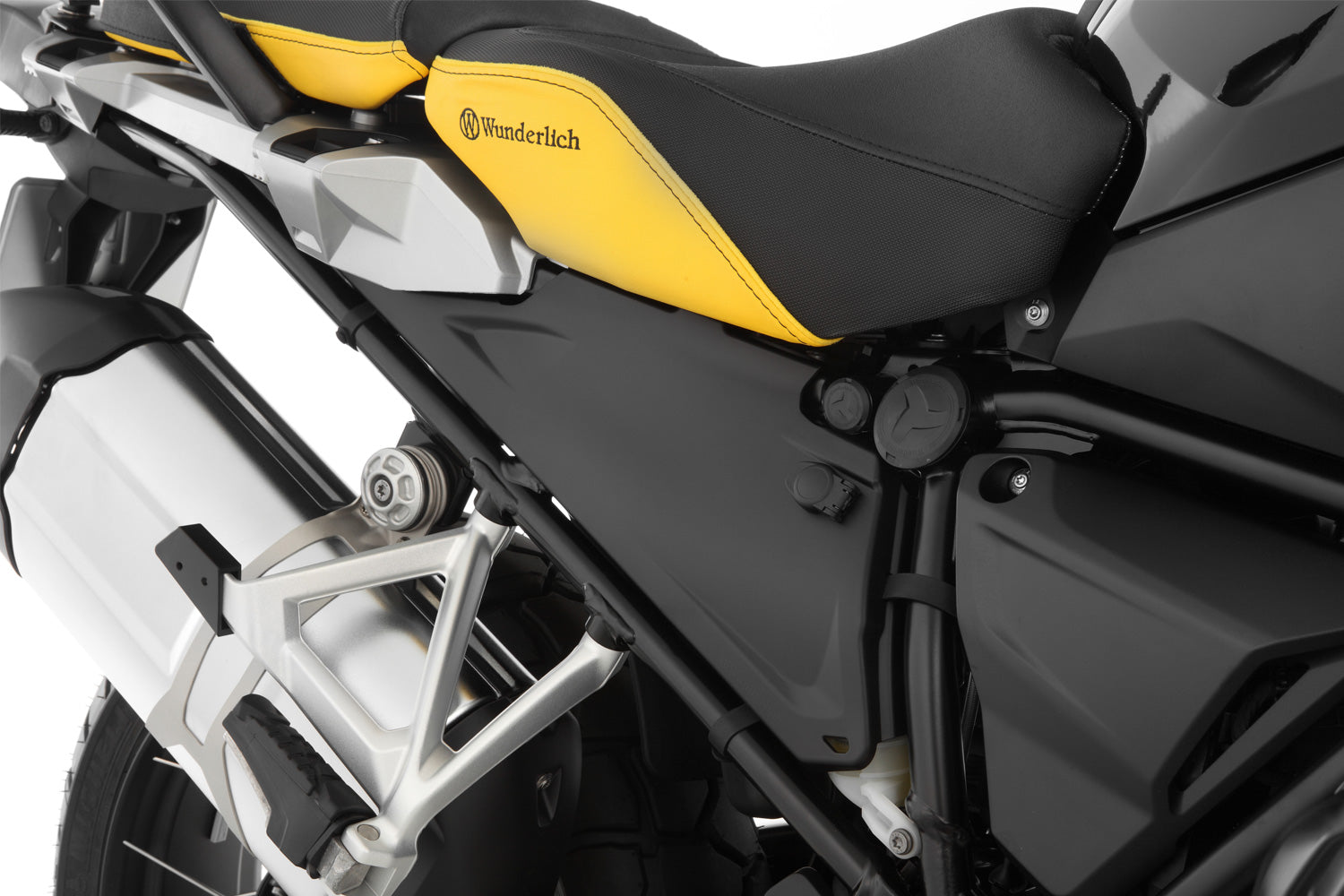 The two frame covers perfectly enclose the two side openings on the rear of the frame.
