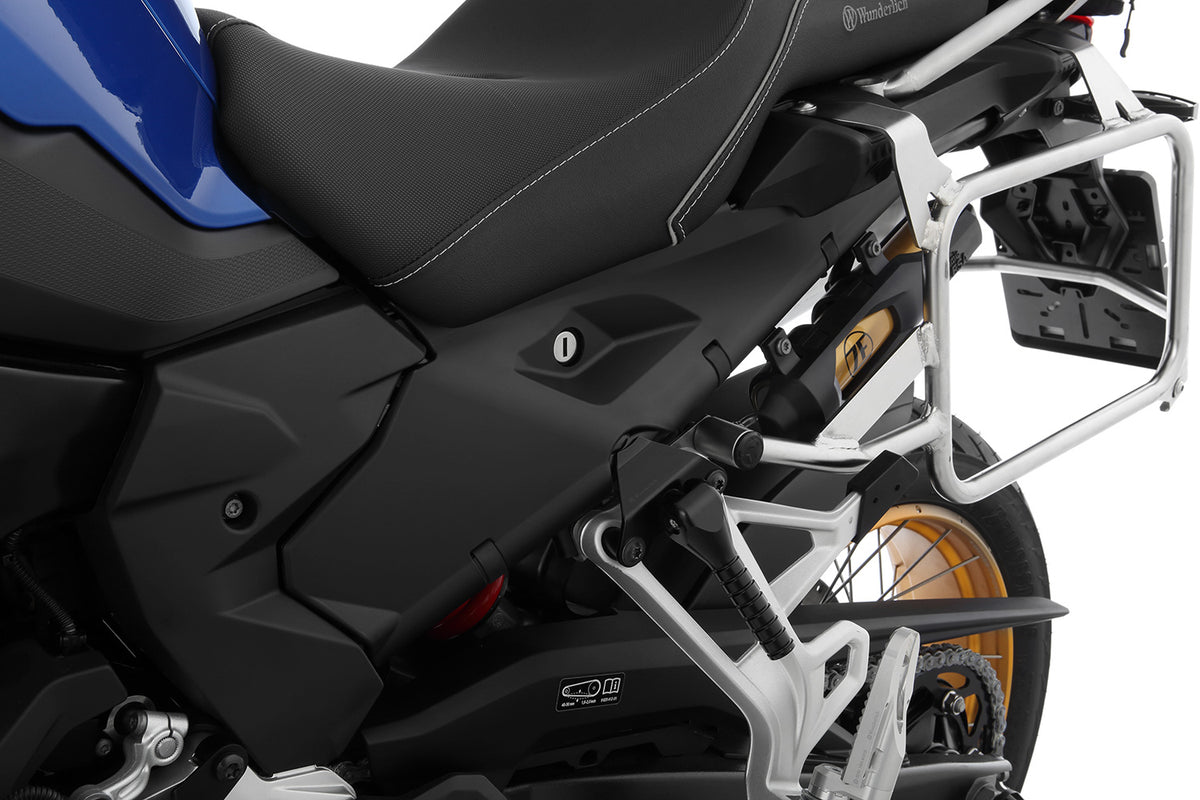 The two halves of the cover perfectly enclose the two side openings on the rear of the frame