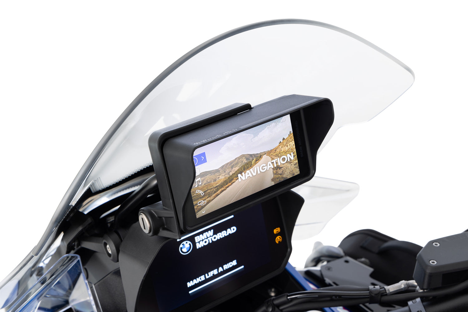 Wunderlich Glare Shield for BMW Navigator ConnectedRide  - complete your BMW ✔ Premium components ✔ Integrated design ➜ Order now
