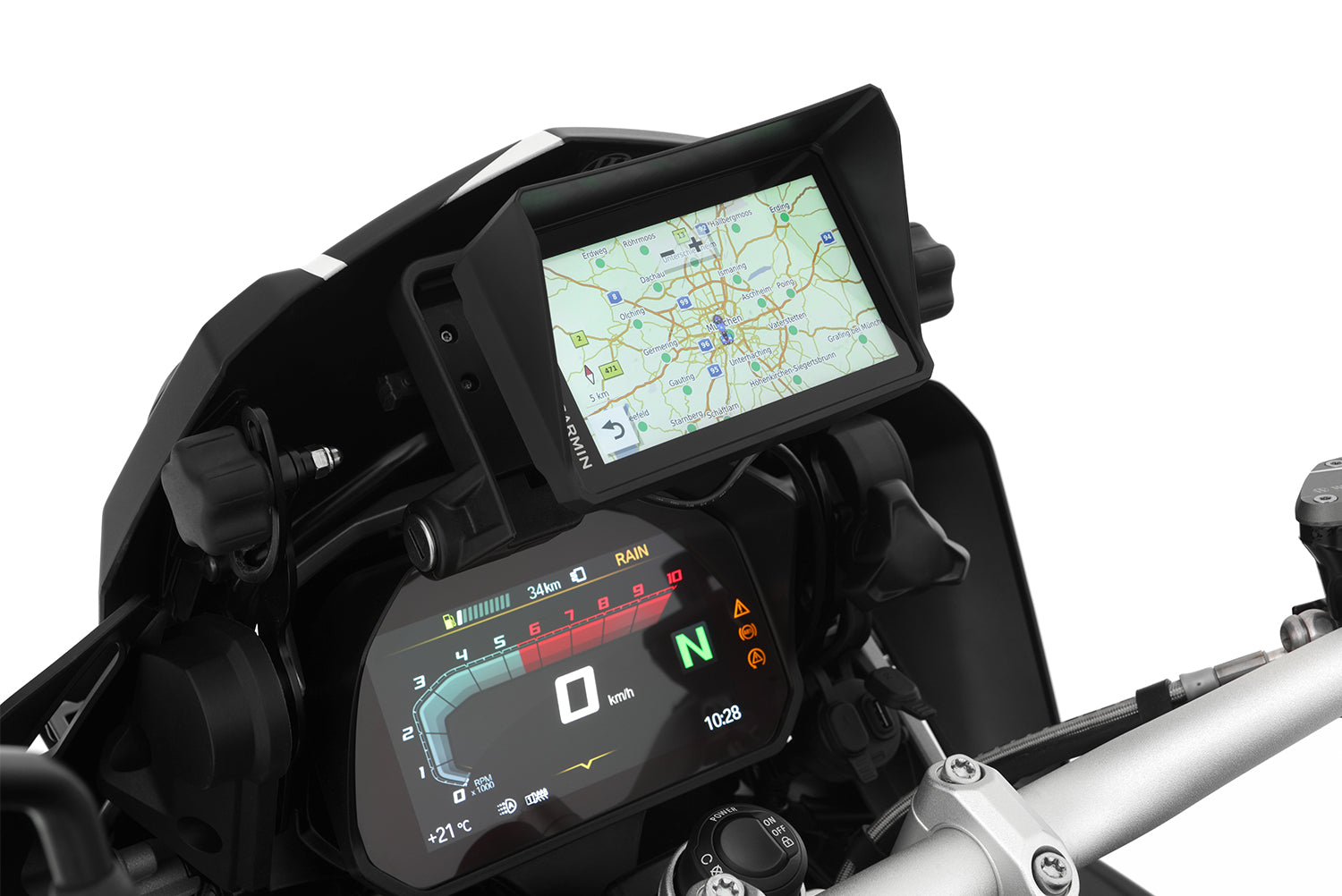 High-quality, specially developed sun visor for the GARMIN Zumo XT navigation system