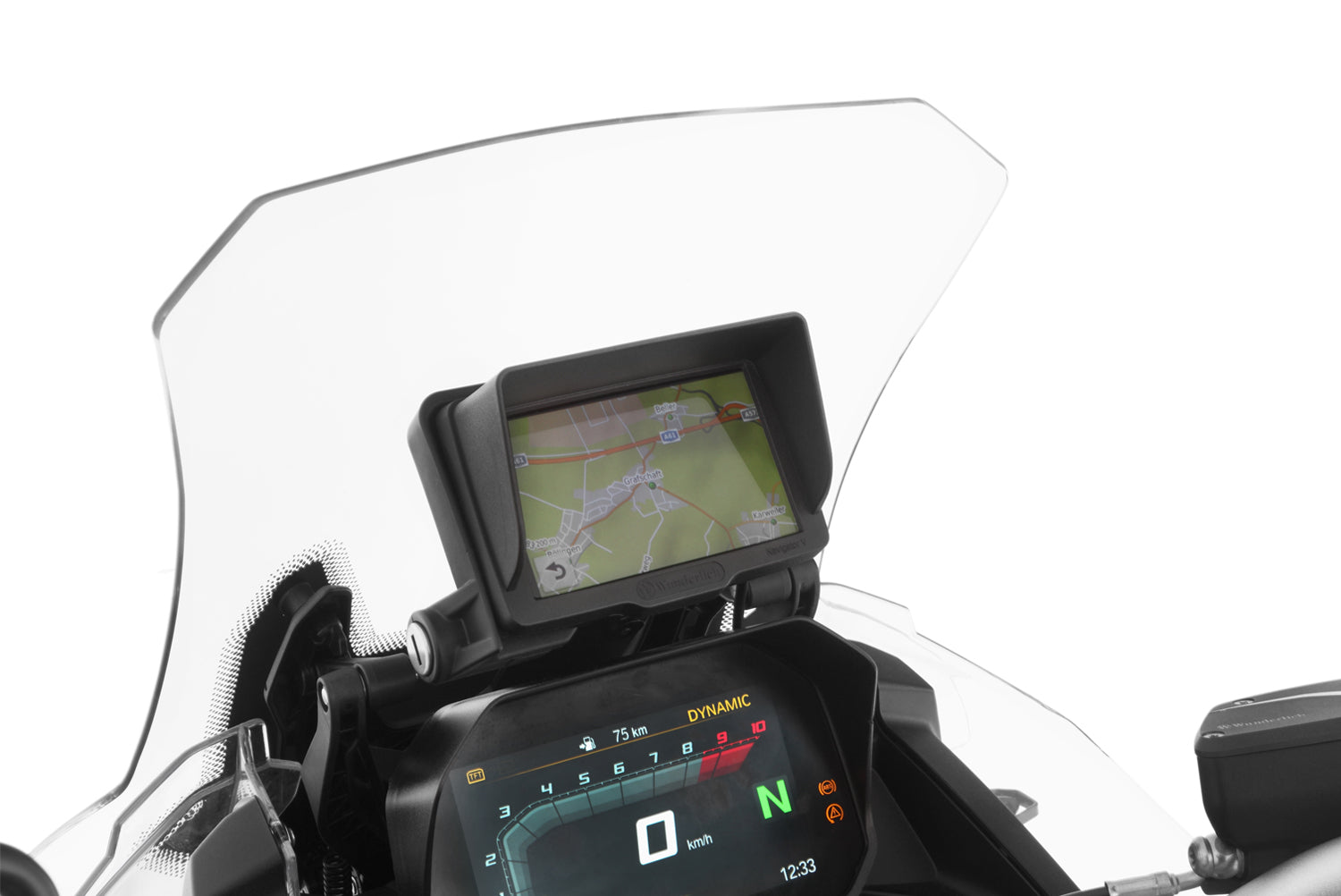 Positions the navigation device in the natural line of sight for ergonomically visibility and operability, making your ride more relaxed.