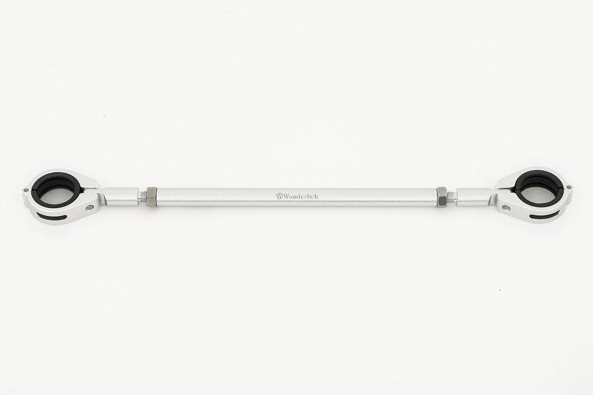 This high-quality black handlebar central support from Wunderlich made of aluminium is 300 mm long with a diameter of 12 mm.