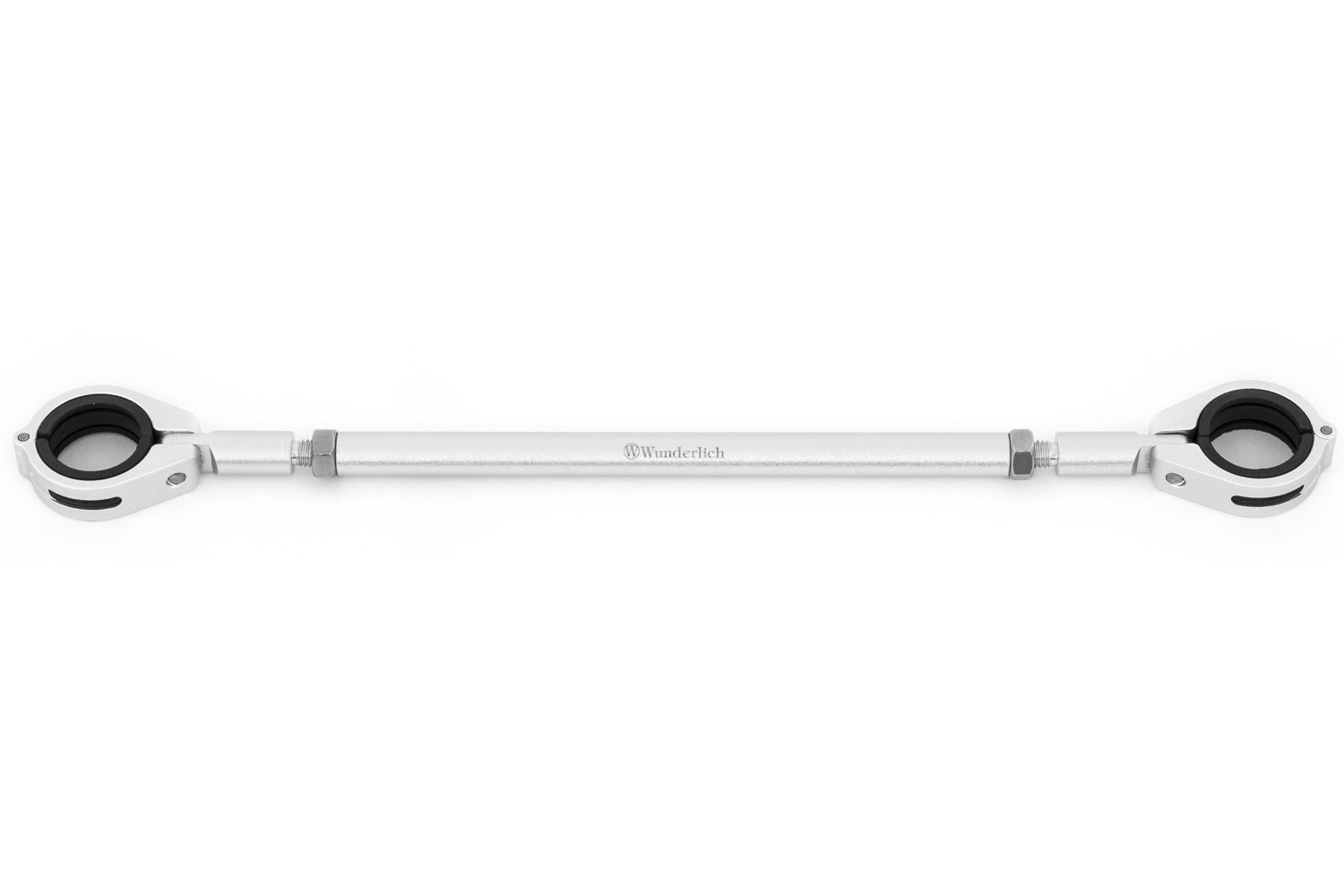 Silver-colored handlebar center strut for BMW made of aluminum