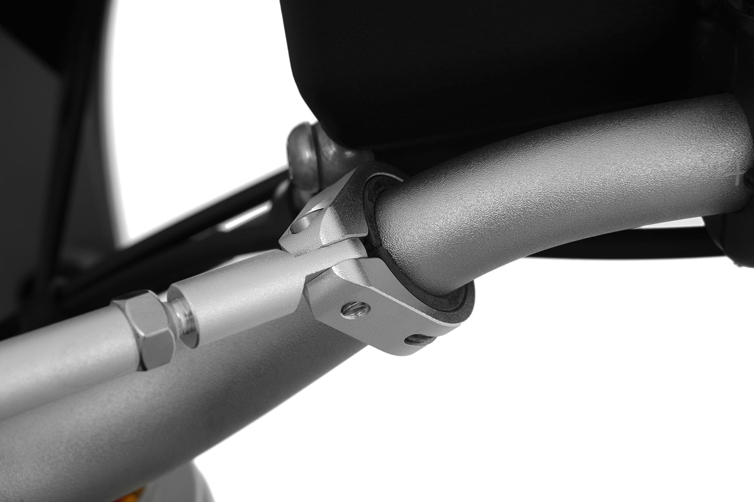 Silver-colored handlebar center strut for the BMW R 12 (+R nineT) made of aluminum