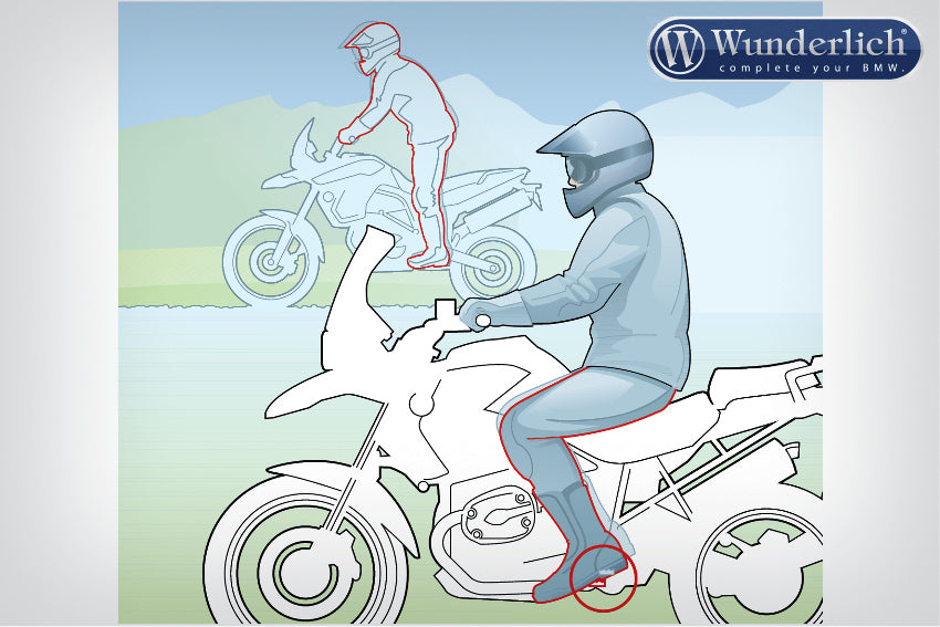 Wunderlich »ERGO« rider footrest lowering kit for BMW R 850 1100 1150 Adventure. For relaxed seating position and perfect knee.............