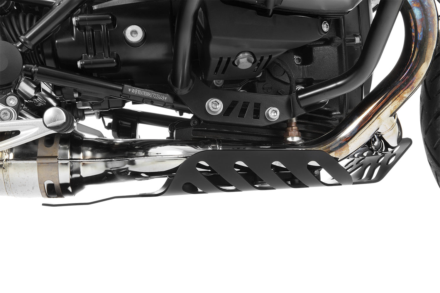 Wunderlich Dakar engine protection black BMW R nineT. Effective protection for engine, manifold and collector + more ground clearance