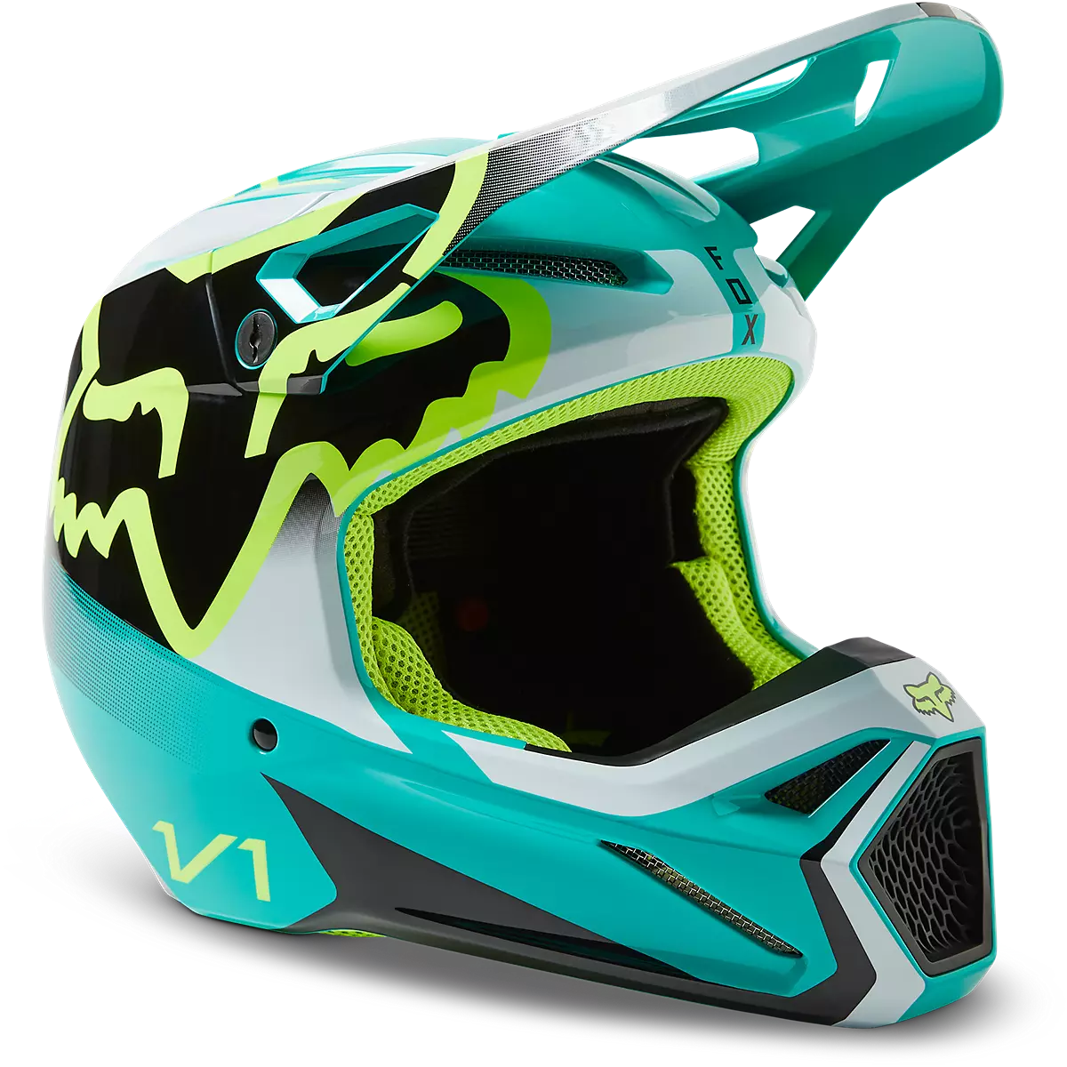 Fox Racing - Youth V1 Leed Helmet-Teal (29729-176)