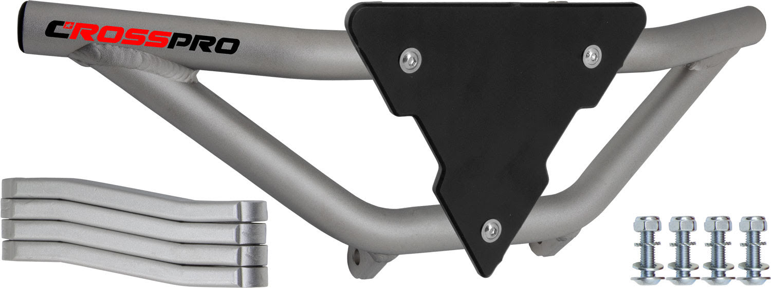 Crosspro - Front Bumper Gliese For Can Am (BRP) DS 450-Ice Polish Tube / Black Plate