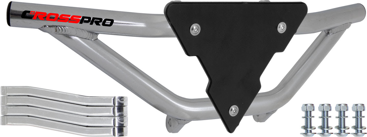 Crosspro - Front Bumper Gliese For Can Am (BRP) DS 450-Polish Tubo / Black Plate