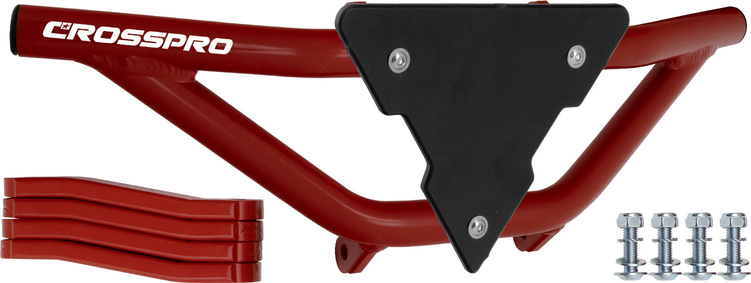Crosspro - Front Bumper Gliese For Can Am (BRP) DS 450-Red Tube / Black Plate