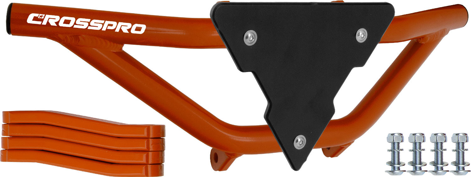 Crosspro - Front Bumper Gliese For Yamaha YFM 660 Raptor-Orange Tube / Black Plate
