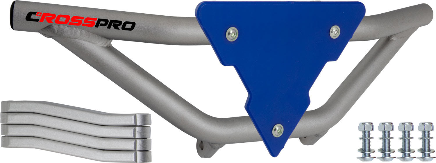 Crosspro - Front Bumper Gliese For Can Am (BRP) DS 450-Ice Polish Tube / Blue Plate