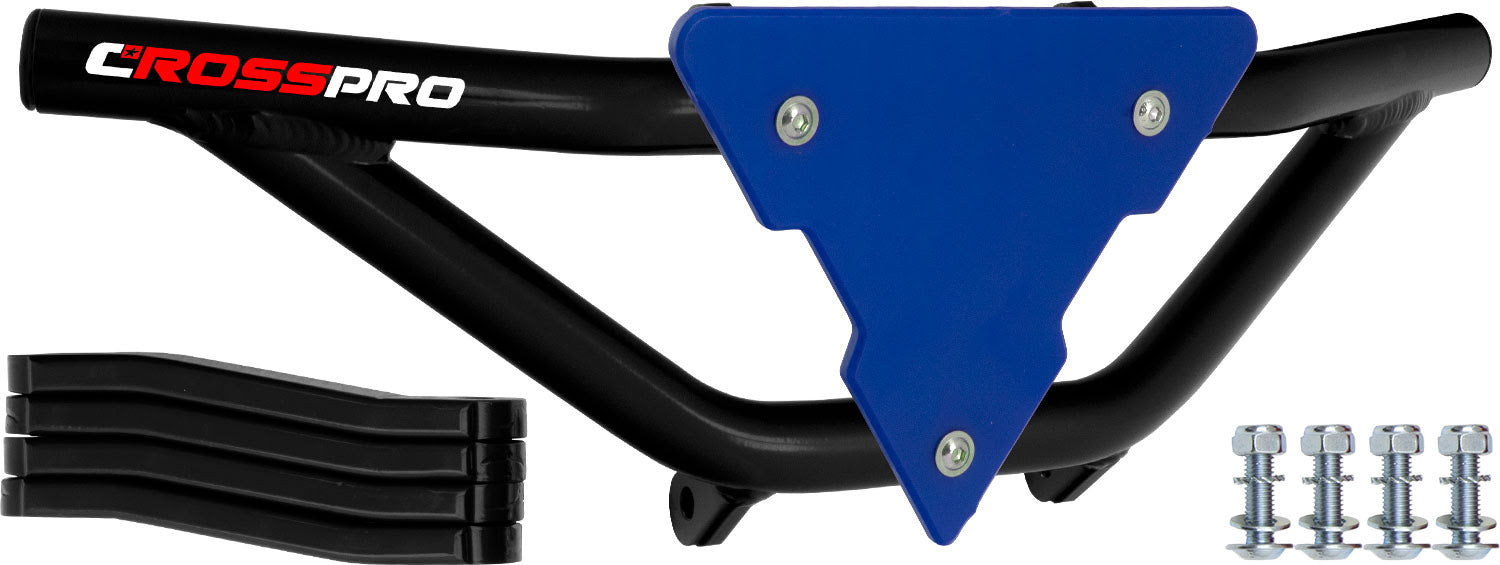 Crosspro - Front Bumper Gliese For Yamaha YFM 250 Raptor-Black Tube / Blue Plate