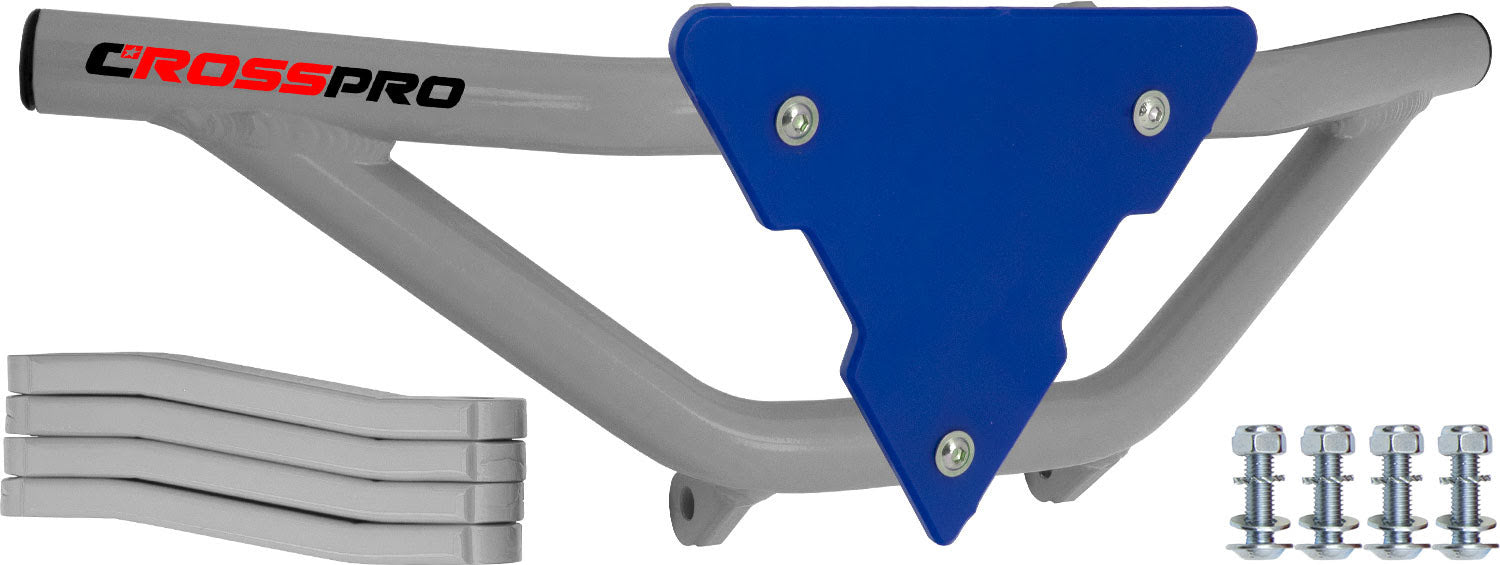 Crosspro - Front Bumper Gliese For Can Am (BRP) DS 450-White Tube / Blue Plate