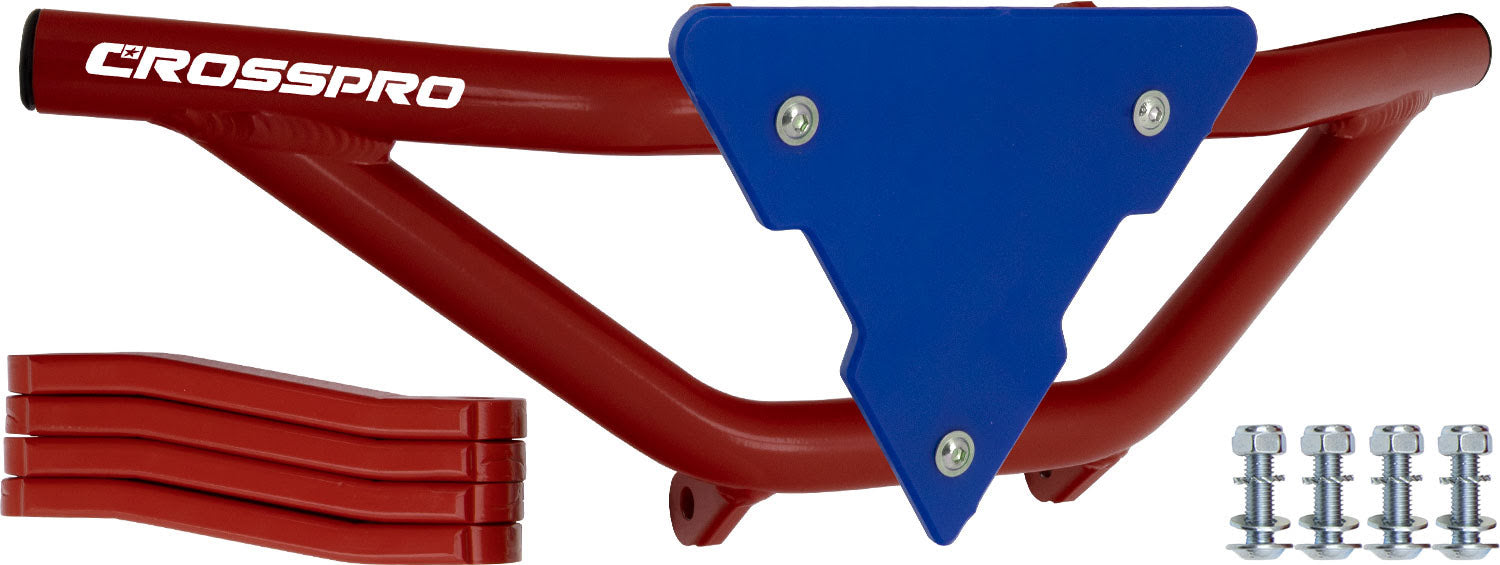 Crosspro - Front Bumper Gliese For Polaris Predator 500-Red Tube / Blue Plate