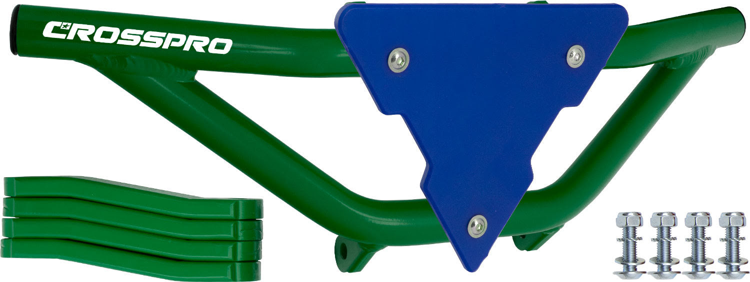 Crosspro - Front Bumper Gliese For Can Am (BRP) DS 450-Green Tube / Blue Plate