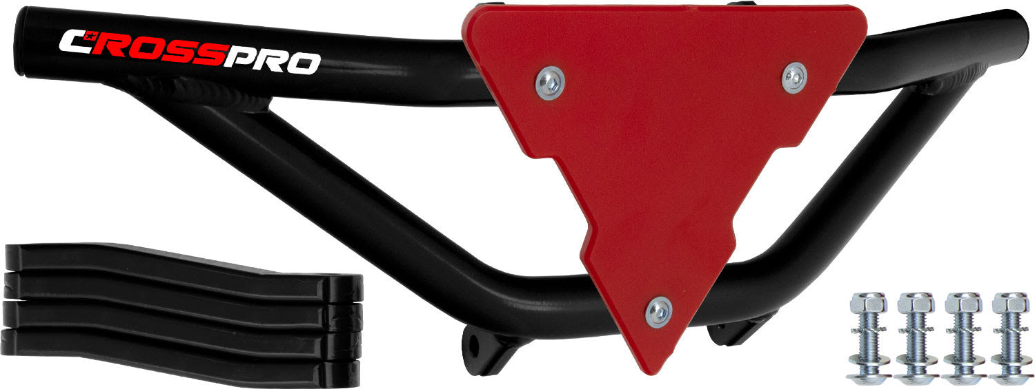 Crosspro - Front Bumper Gliese For Can Am (BRP) DS 450-Black Tube / Red Plate