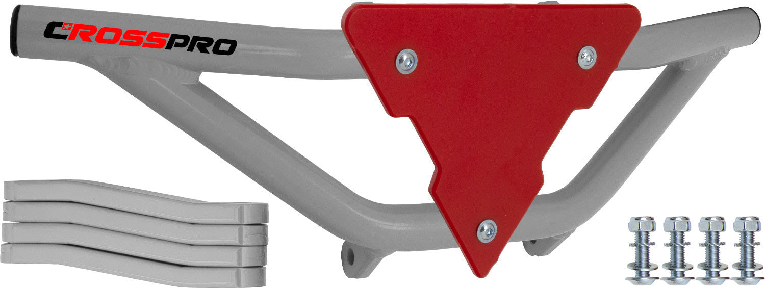 Crosspro - Front Bumper Gliese For Yamaha YFZ 350 Banshee-White Tube / Red Plate