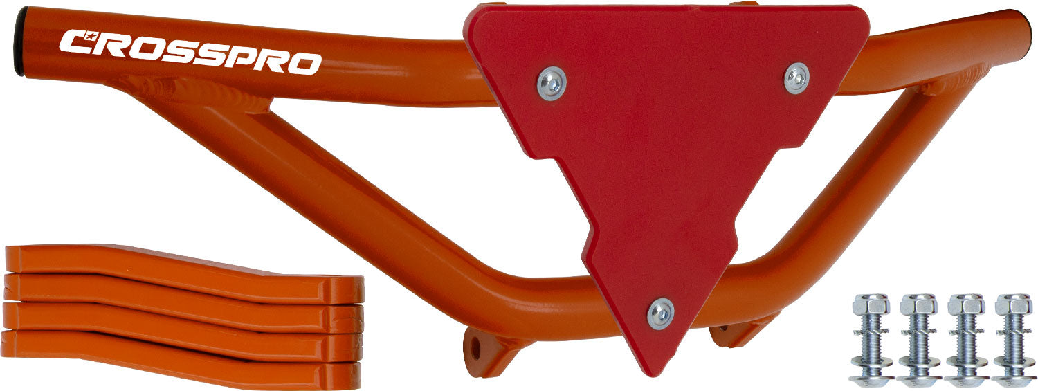 Crosspro - Front Bumper Gliese For Yamaha YFZ 350 Banshee-Orange Tube / Red Plate