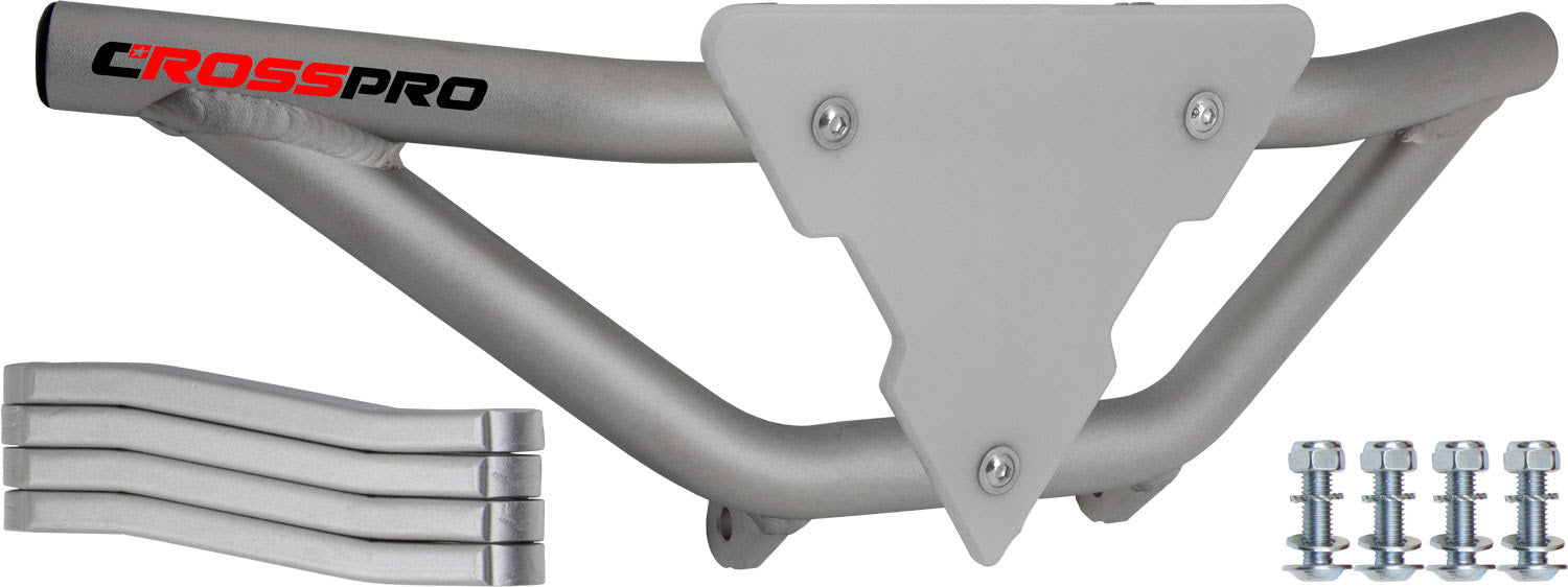 Crosspro - Front Bumper Gliese For Can Am (BRP) DS 450-Ice Polish Tube / White Plate