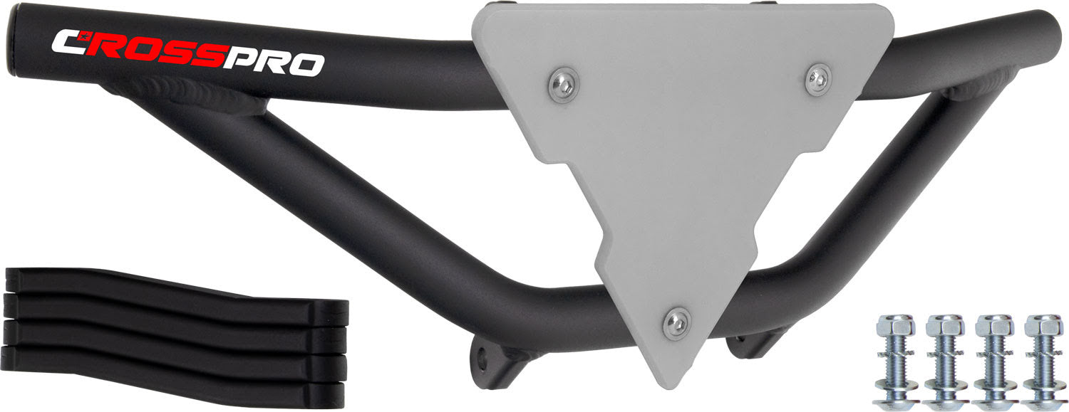 Crosspro - Front Bumper Gliese For Yamaha YFM 660 Raptor-Textured Black Tube / White Plate