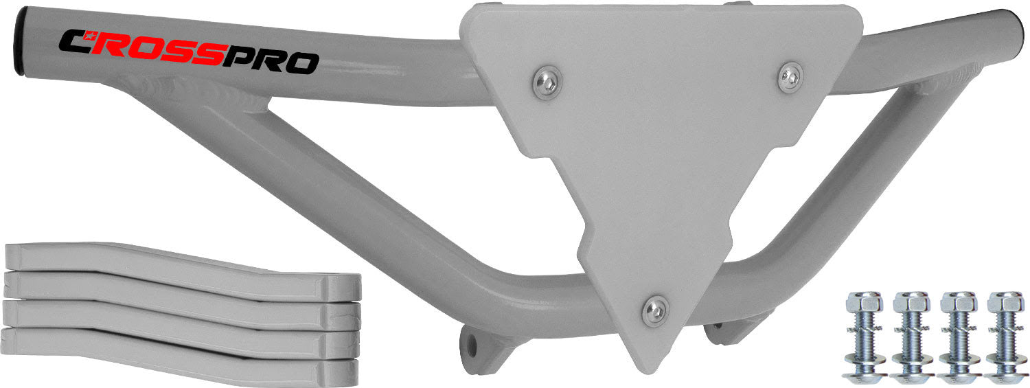 Crosspro - Front Bumper Gliese For Suzuki LT-R 450-White Tube / White Plate