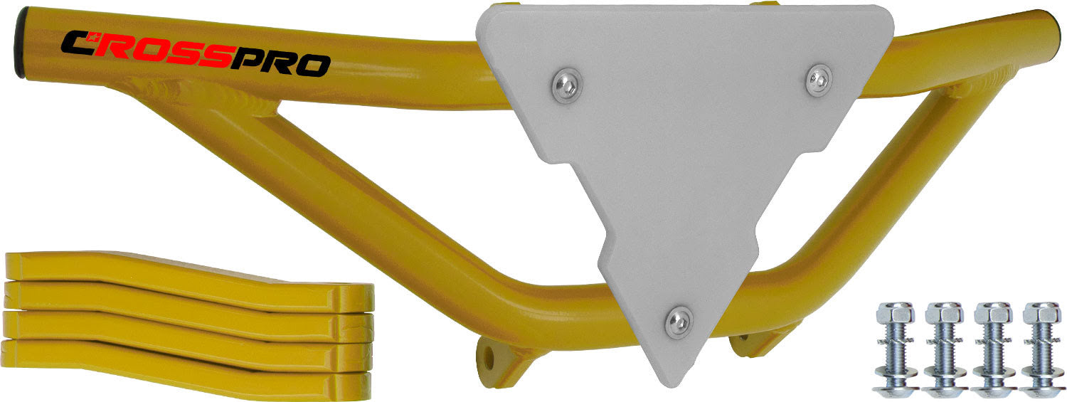 Crosspro - Front Bumper Gliese For Can Am (BRP) DS 450-Yellow Tube / White Plate