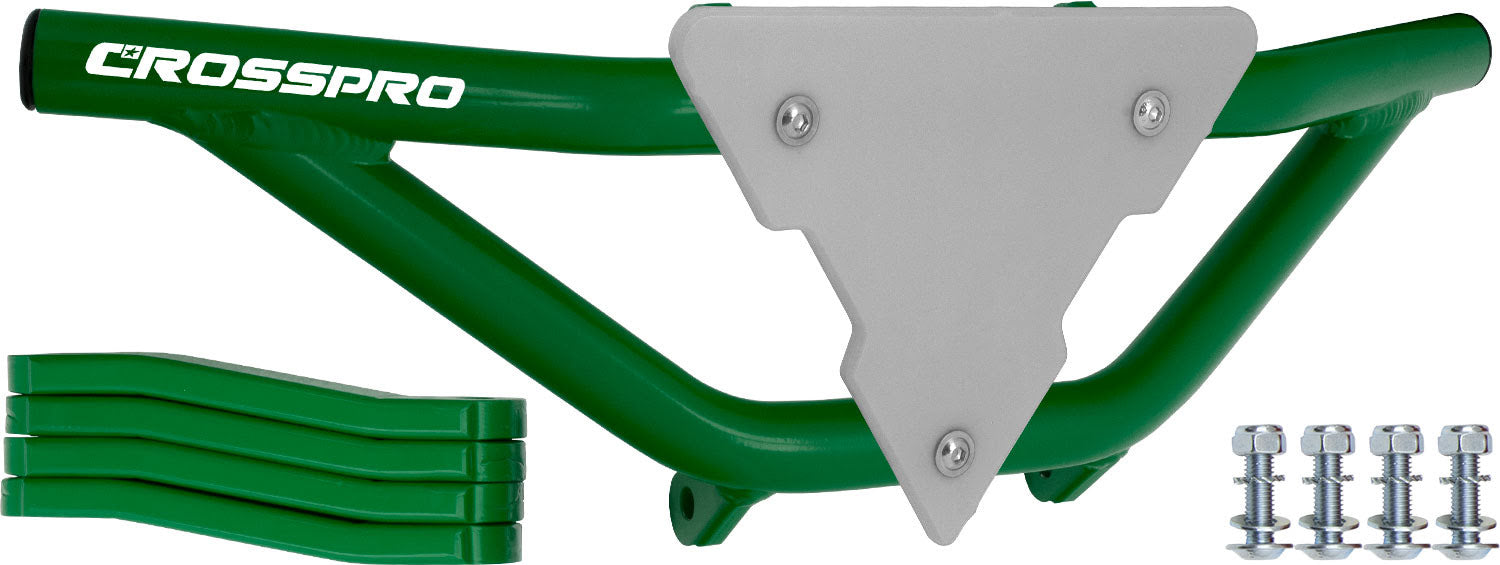 Crosspro - Front Bumper Gliese For Can Am (BRP) DS 450-Green Tube / White Plate