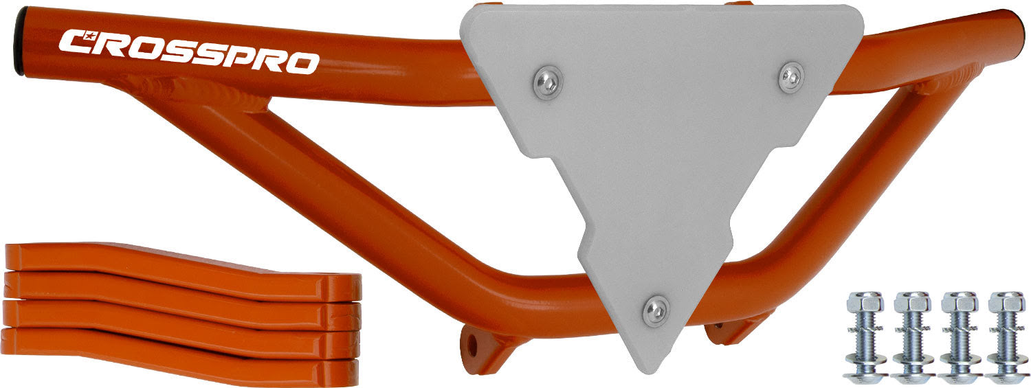 Crosspro - Front Bumper Gliese For Suzuki LT-R 450-Orange Tube / White Plate