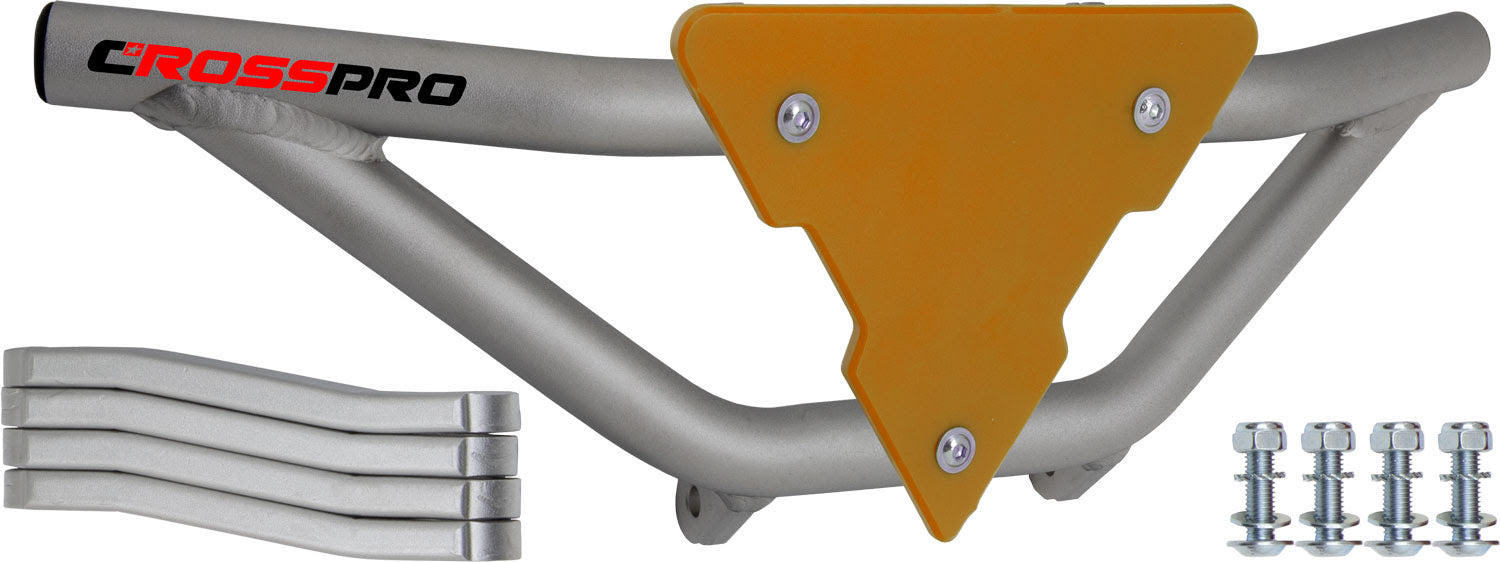 Crosspro - Front Bumper Gliese For Yamaha YFM 660 Raptor-Ice Polish Tube / Yellow Plate
