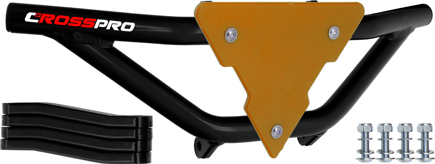 Crosspro - Front Bumper Gliese For Can Am (BRP) DS 450-Black Tube / Yellow Plate