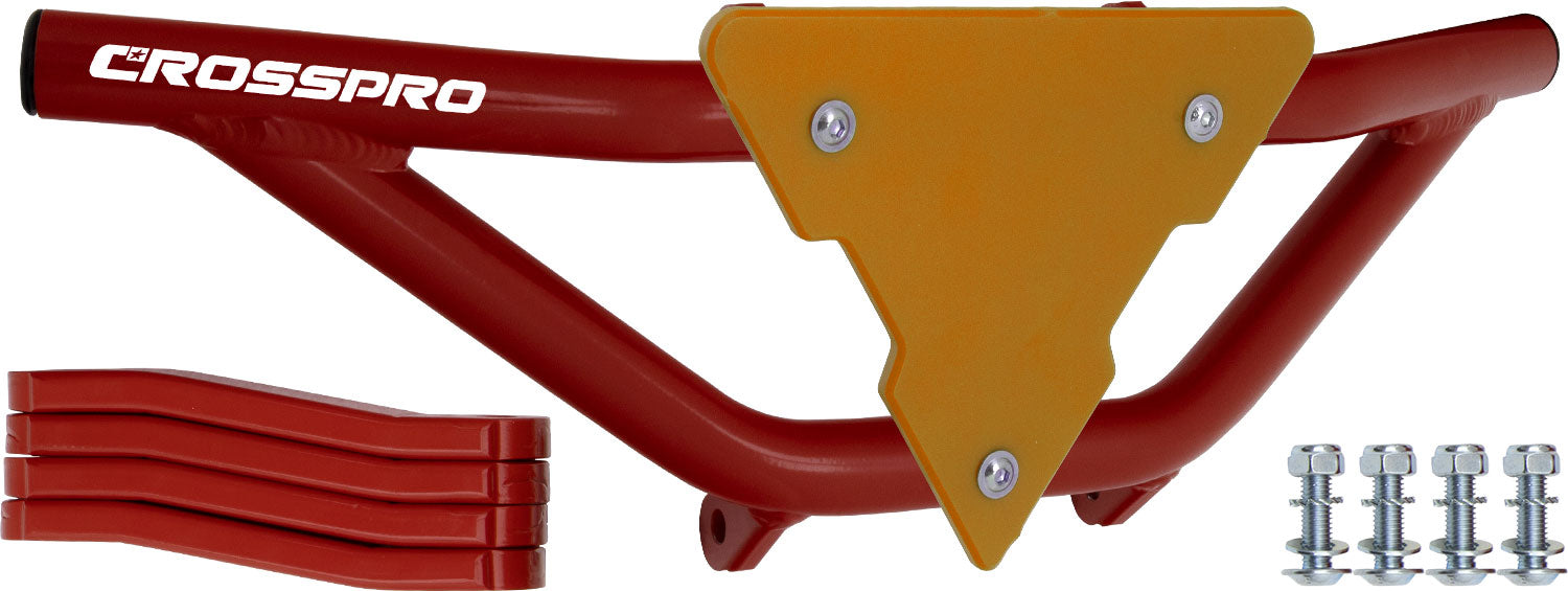 Crosspro - Front Bumper Gliese For Yamaha YFM 250 Raptor-Red Tube / Yellow Plate