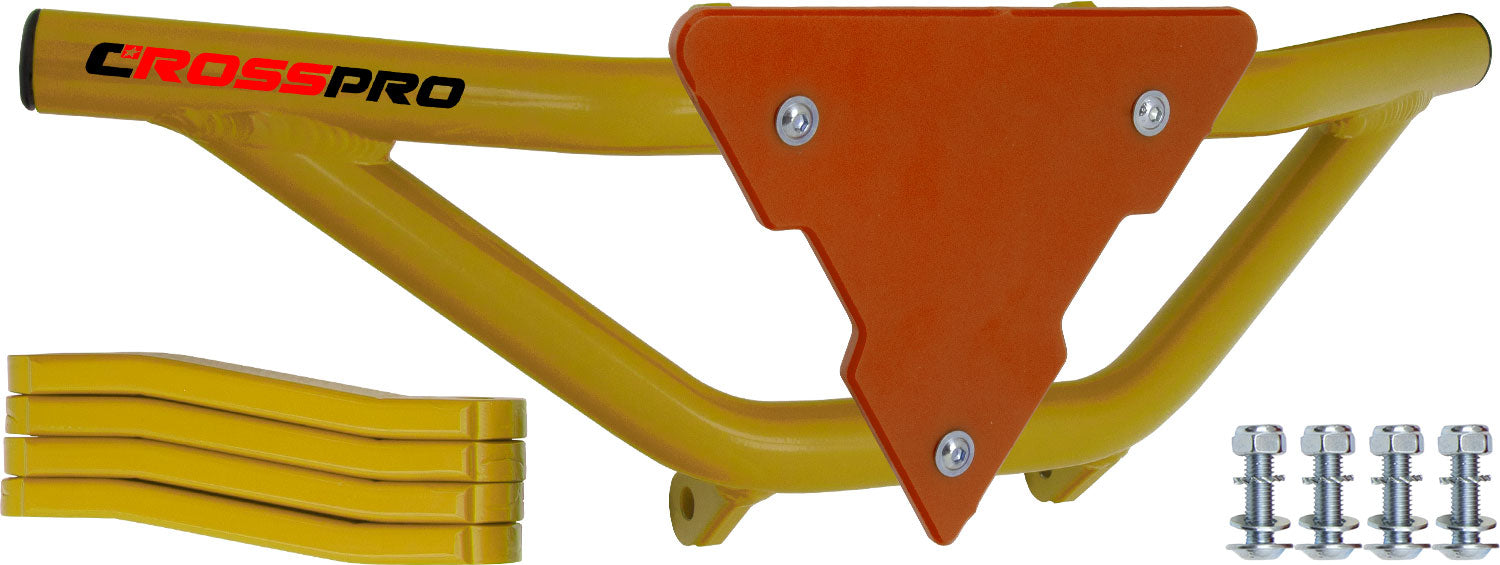 Crosspro - Front Bumper Gliese For Can Am (BRP) DS 450-Yellow Tube / Orange Plate