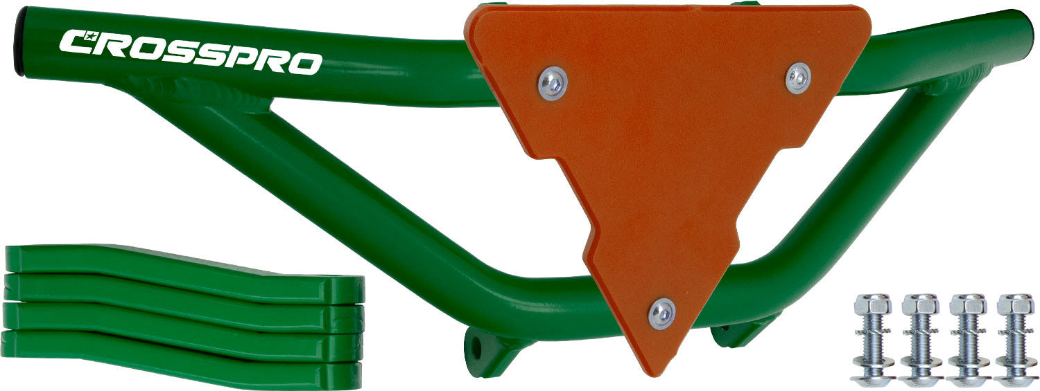 Crosspro - Front Bumper Gliese For Can Am (BRP) DS 450-Green Tube / Orange Plate