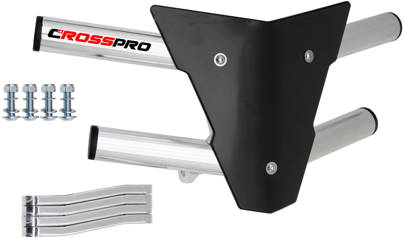 Crosspro - Front Bumper Waspe For Yamaha YFM 350 Raptor-Polish Tubo / Black Plate