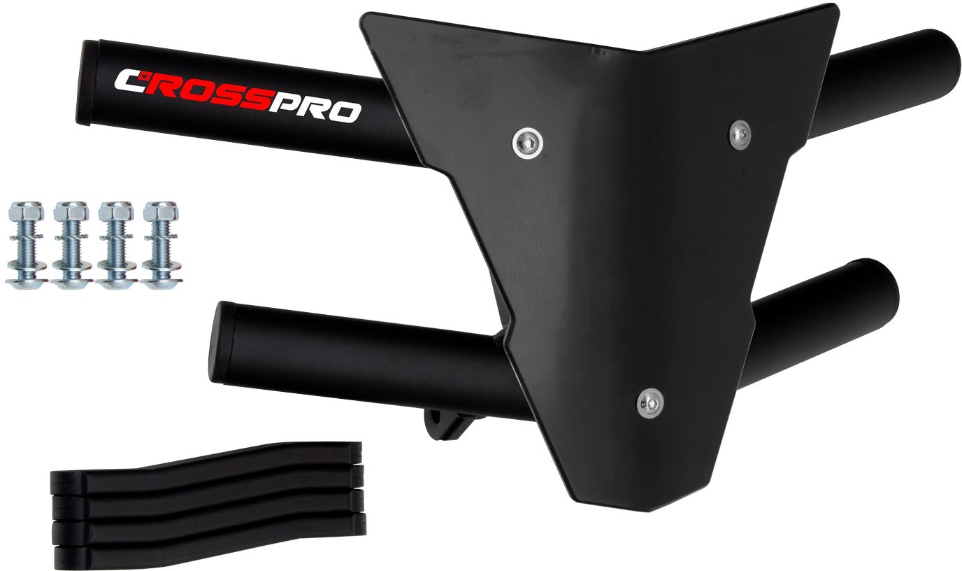Crosspro - Front Bumper Waspe For Arctic Cat 400 DVX, Honda TRX 400, TRX 450, Honda TRX 400, Kawasaki KFX 400, Suzuki LT-Z 400-Textured Black Tube / Black Plate