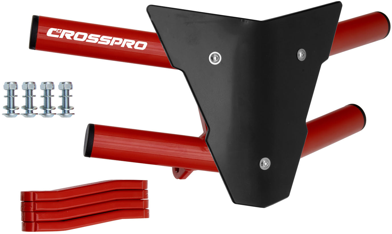 Crosspro - Front Bumper Waspe For Yamaha YFM 350 Raptor-Red Tube / Black Plate