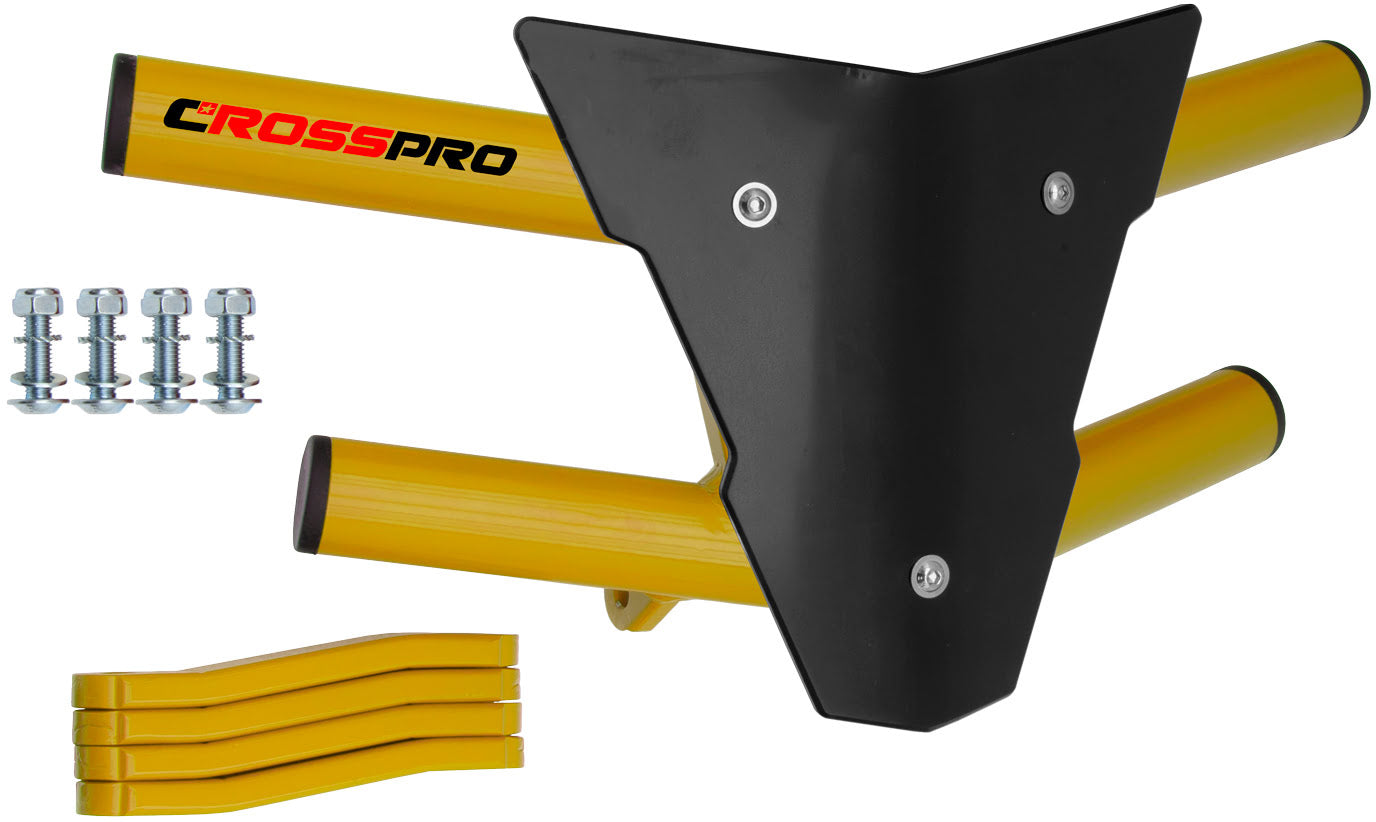 Crosspro - Front Bumper Waspe For Yamaha YFM 350 Raptor-Yellow Tube / Black Plate