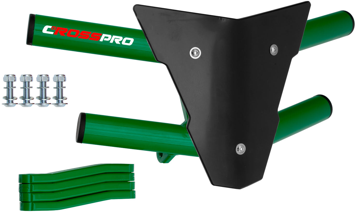 Crosspro - Front Bumper Waspe For Yamaha YFM 350 Raptor-Green Tube / Black Plate