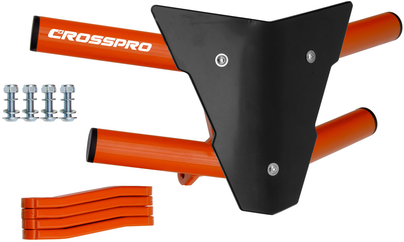Crosspro - Front Bumper Waspe For Yamaha YFM 350 Raptor-Orange Tube / Black Plate