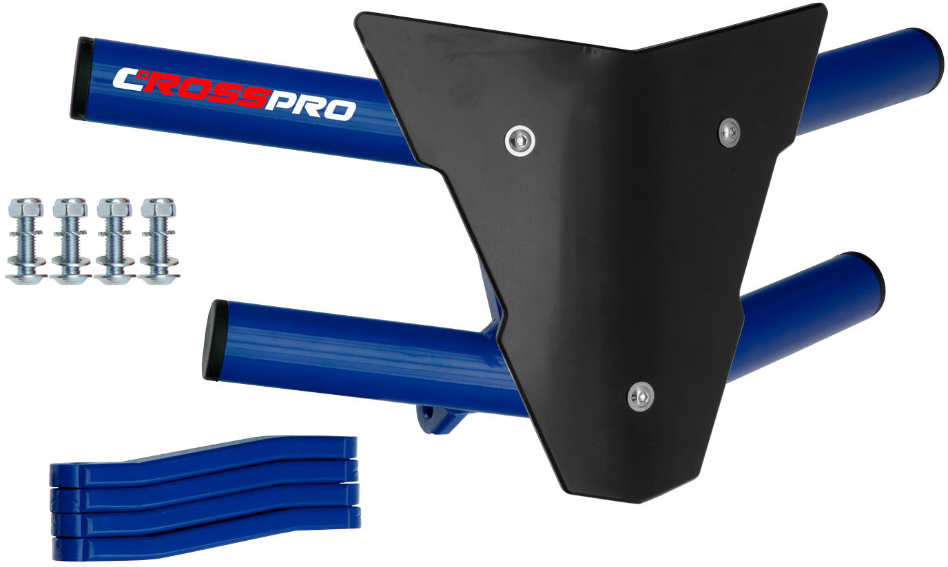 Crosspro - Front Bumper Waspe For Yamaha YFM 350 Raptor-Blue Tube / Black Plate