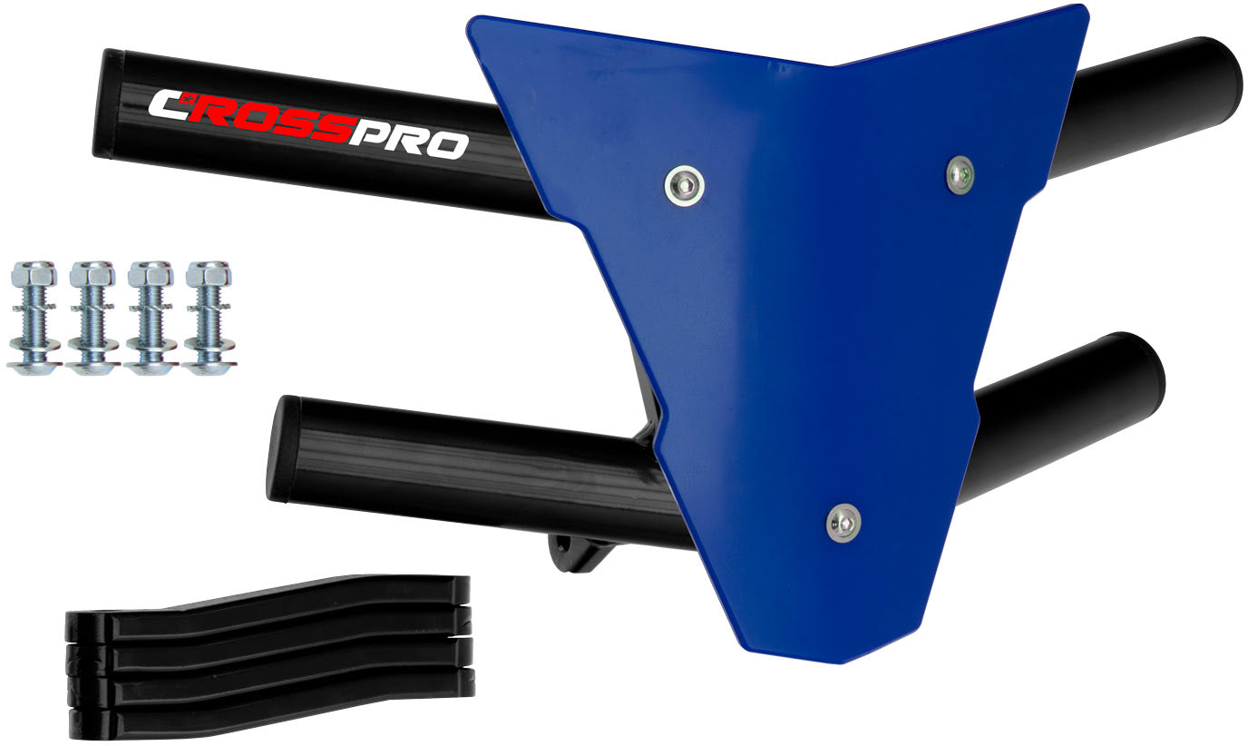 Crosspro - Front Bumper Waspe For Yamaha YFM 350 Raptor-Black Tube / Blue Plate