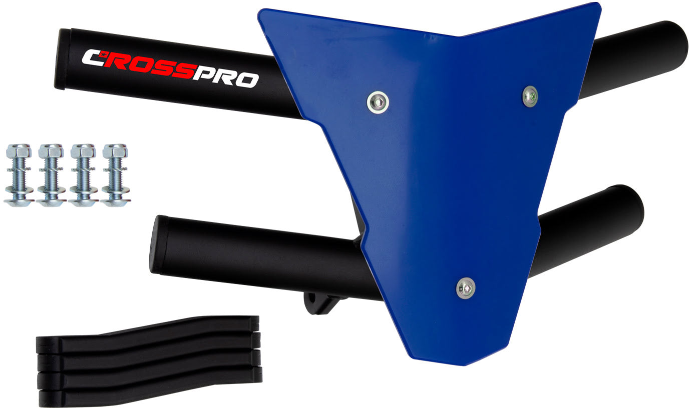 Crosspro - Front Bumper Waspe For Yamaha YFM 350 Raptor-Textured Black Tube / Blue Plate