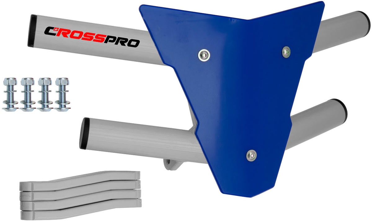 Crosspro - Front Bumper Waspe For Yamaha YFM 700 Raptor-White Tube / Blue Plate