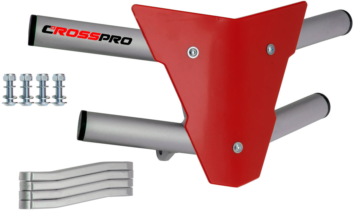 Crosspro - Front Bumper Waspe For Yamaha YFZ 450R-Ice Polish Tube / Red Plate