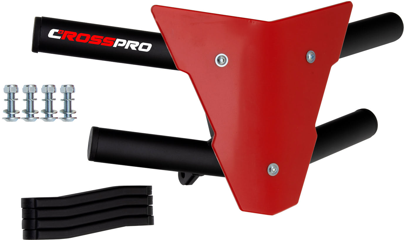 Crosspro - Front Bumper Waspe For Yamaha YFM 350 Raptor-Textured Black Tube / Red Plate