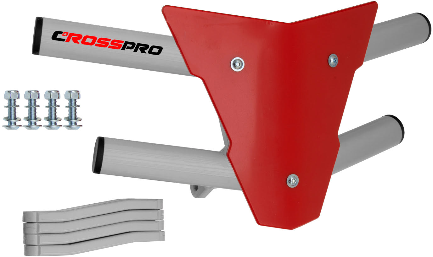Crosspro - Front Bumper Waspe For Yamaha YFM 350 Raptor-White Tube / Red Plate